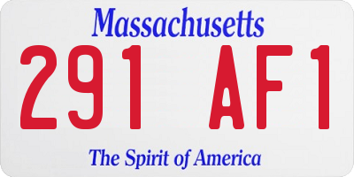 MA license plate 291AF1