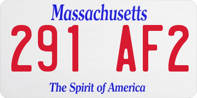 MA license plate 291AF2