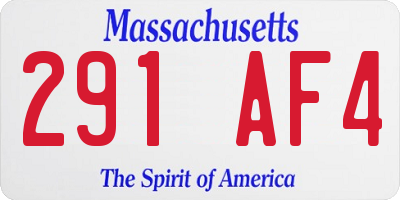 MA license plate 291AF4