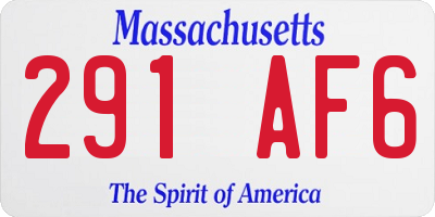MA license plate 291AF6