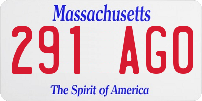MA license plate 291AG0