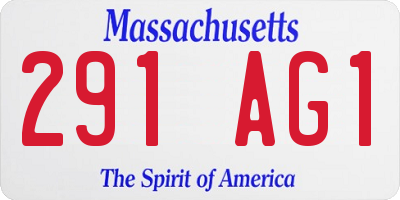 MA license plate 291AG1