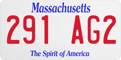 MA license plate 291AG2