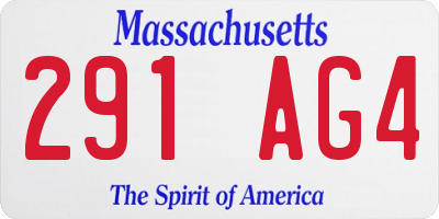 MA license plate 291AG4