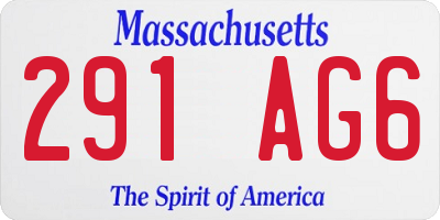 MA license plate 291AG6