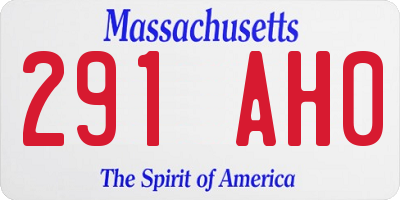 MA license plate 291AH0