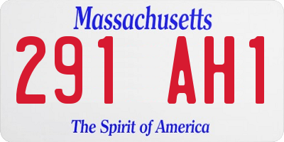 MA license plate 291AH1