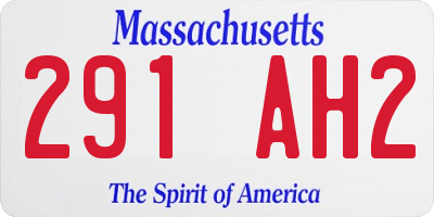 MA license plate 291AH2