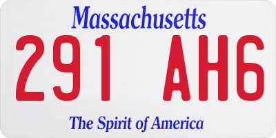 MA license plate 291AH6