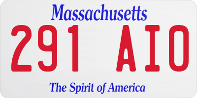 MA license plate 291AI0