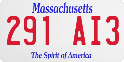 MA license plate 291AI3