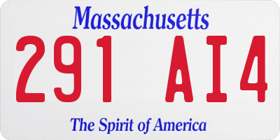 MA license plate 291AI4
