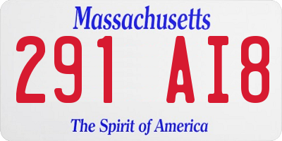 MA license plate 291AI8
