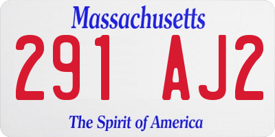 MA license plate 291AJ2