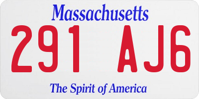 MA license plate 291AJ6