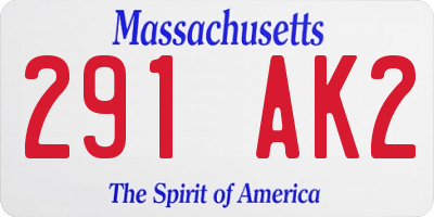 MA license plate 291AK2