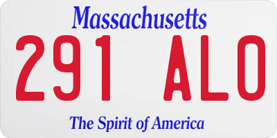 MA license plate 291AL0