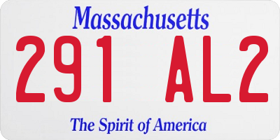 MA license plate 291AL2