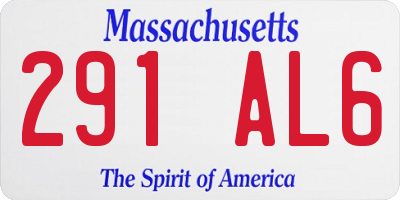 MA license plate 291AL6