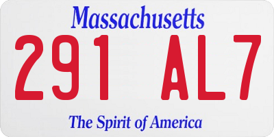 MA license plate 291AL7