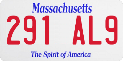 MA license plate 291AL9