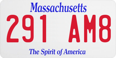 MA license plate 291AM8
