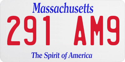 MA license plate 291AM9