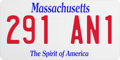MA license plate 291AN1