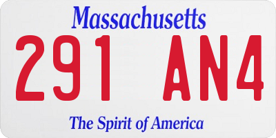 MA license plate 291AN4