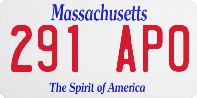 MA license plate 291AP0