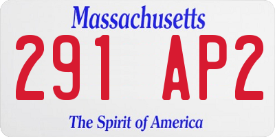 MA license plate 291AP2