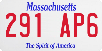 MA license plate 291AP6
