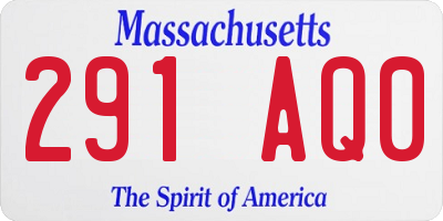 MA license plate 291AQ0