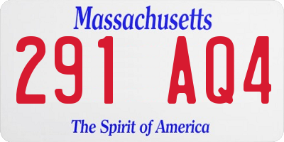 MA license plate 291AQ4
