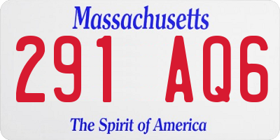 MA license plate 291AQ6
