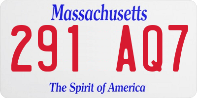 MA license plate 291AQ7