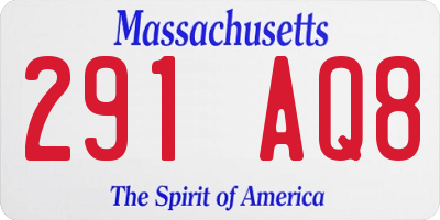 MA license plate 291AQ8