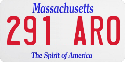 MA license plate 291AR0