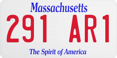 MA license plate 291AR1