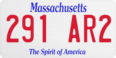 MA license plate 291AR2