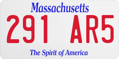 MA license plate 291AR5