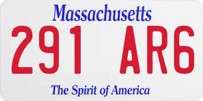 MA license plate 291AR6