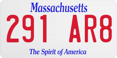 MA license plate 291AR8
