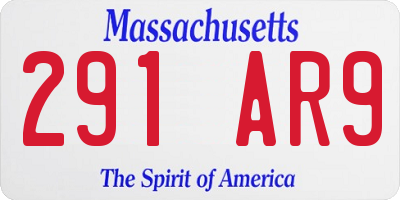 MA license plate 291AR9