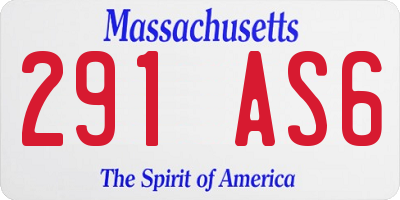 MA license plate 291AS6
