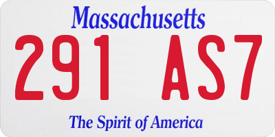 MA license plate 291AS7