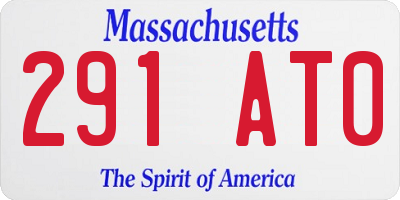 MA license plate 291AT0
