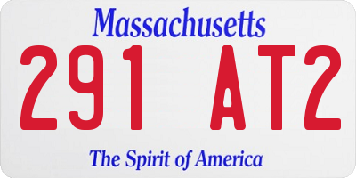 MA license plate 291AT2