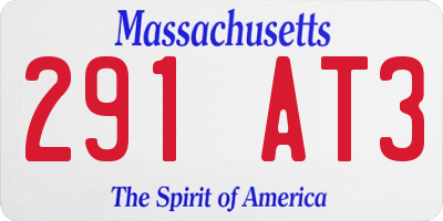 MA license plate 291AT3