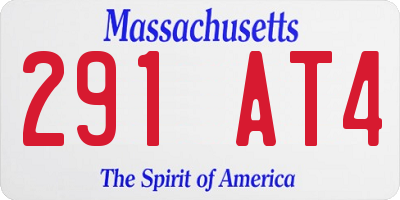 MA license plate 291AT4